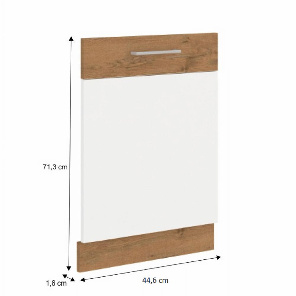 VEGA fehér mdf mosogatógép előlap fogantyúval 44,6cm
