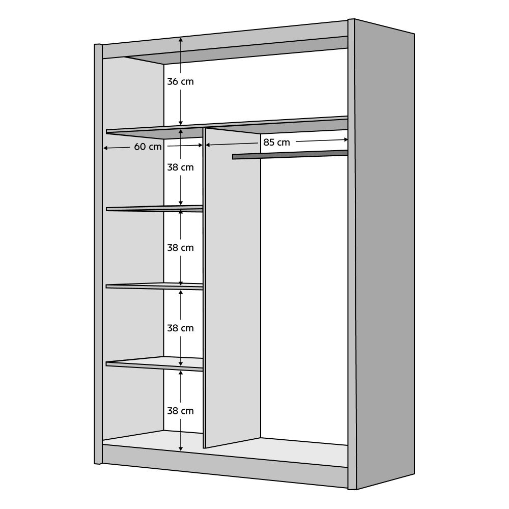 LADDER fehér tolóajtós szekrény 150cm