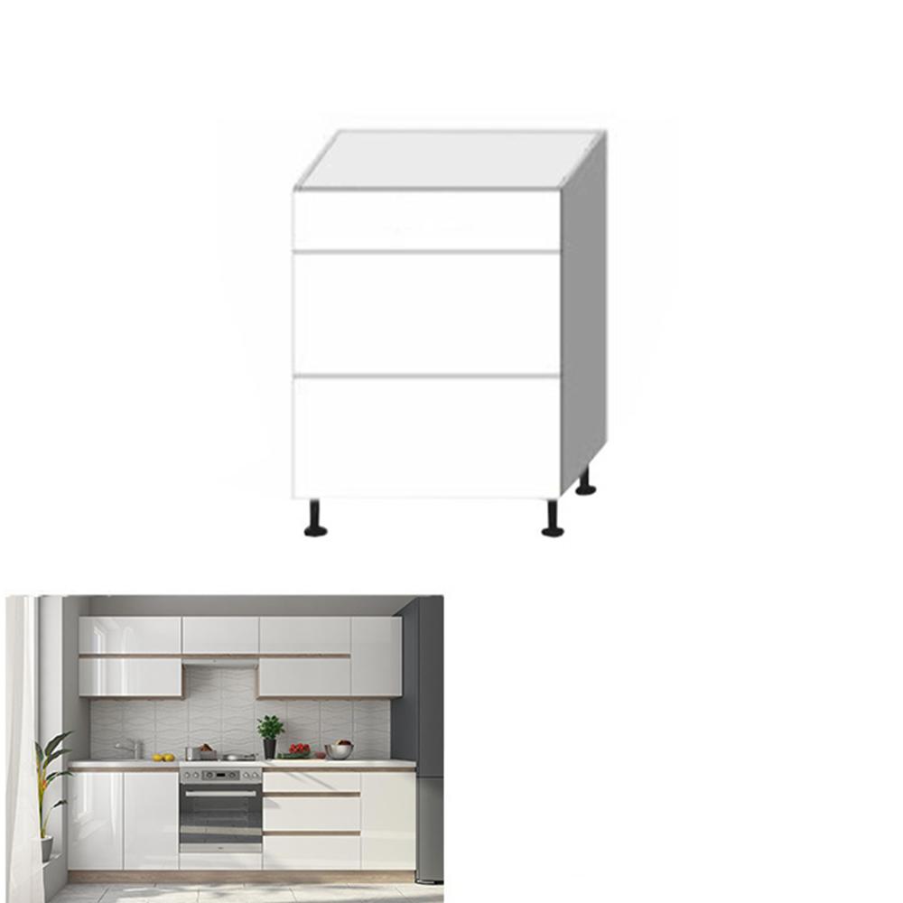 LINE fehér mdf fiókos alsó konyhaszekrény 60cm