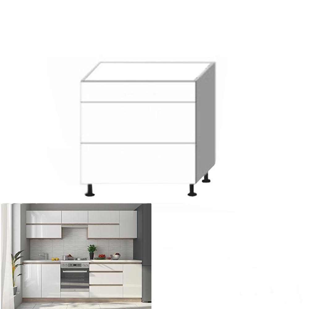 LINE fehér mdf fiókos alsó konyhaszekrény 80cm