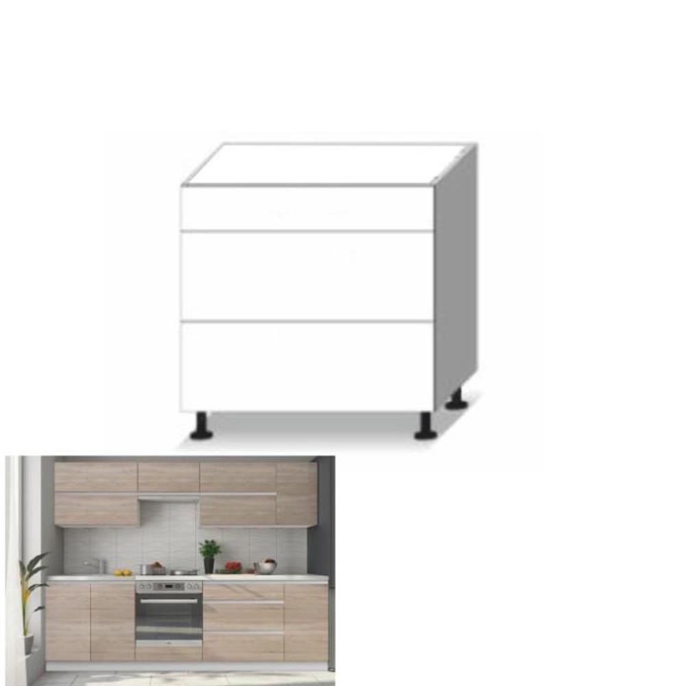 LINE barna mdf fiókos alsó konyhaszekrény 80cm