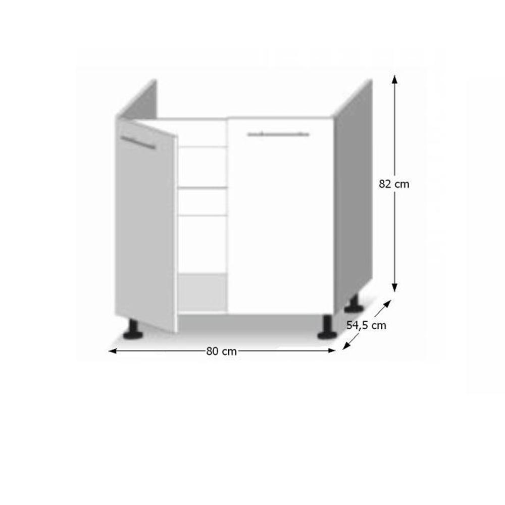 LINE II barna mdf alsó konyhaszekrény 80cm