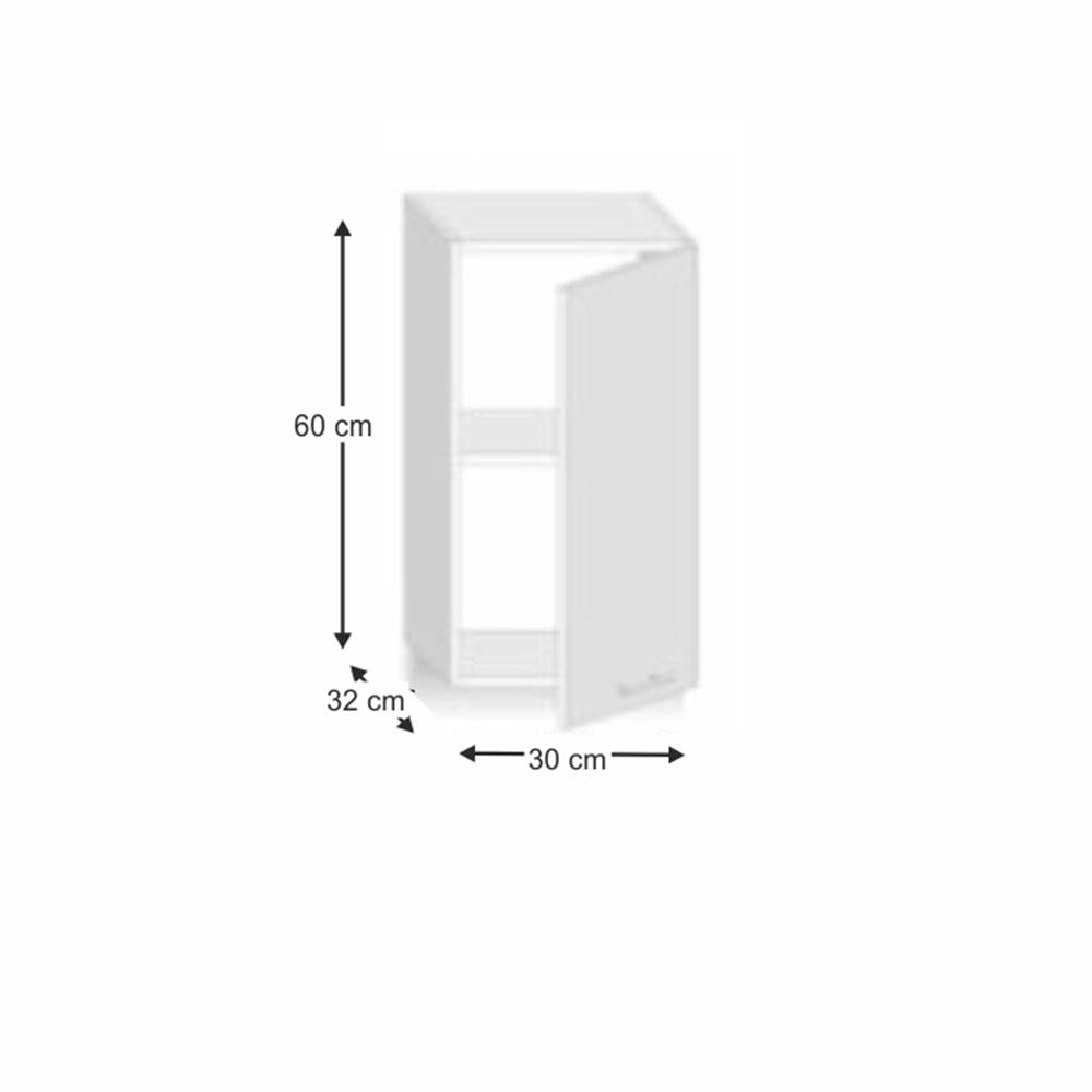 LINE fehér mdf felső konyhaszekrény 30cm
