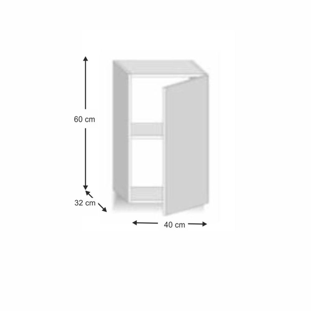 LINE fehér mdf felső konyhaszekrény 40cm