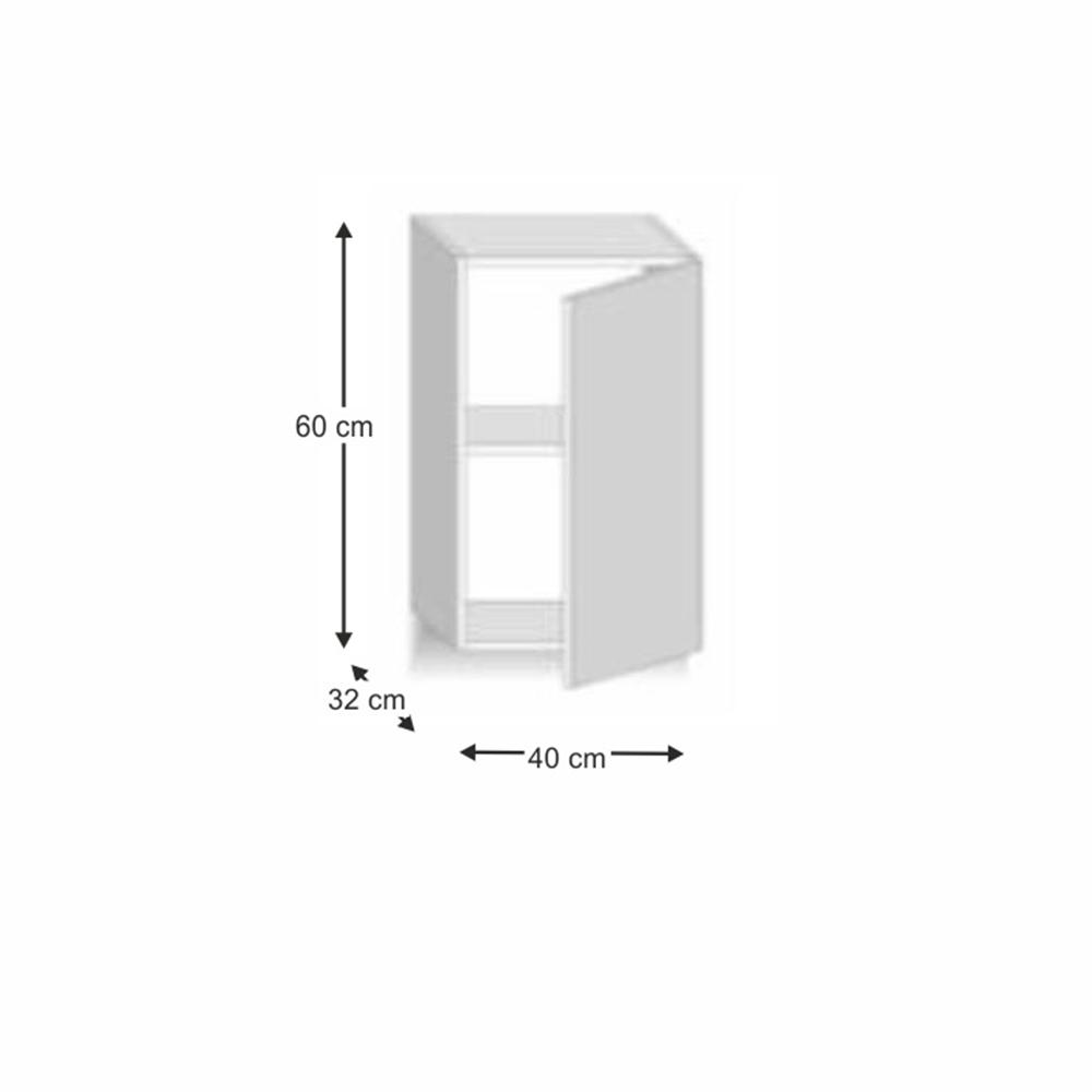 LINE barna mdf felső konyhaszekrény jobbos 40cm