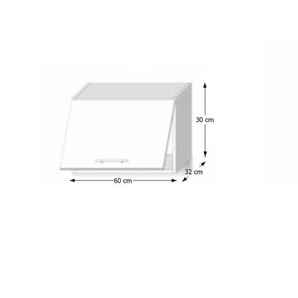 LINE B barna mdf felső konyhaszekrény 60cm