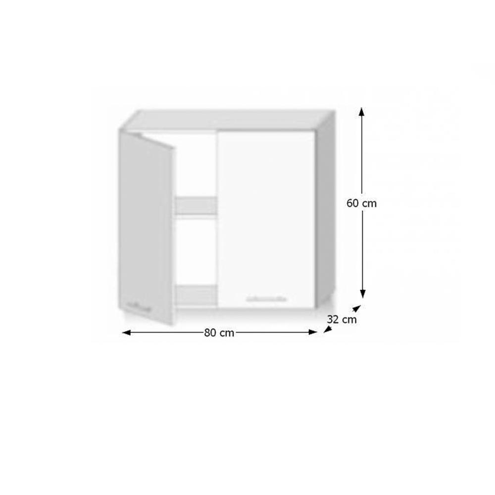 LINE D barna mdf felső konyhaszekrény 80cm