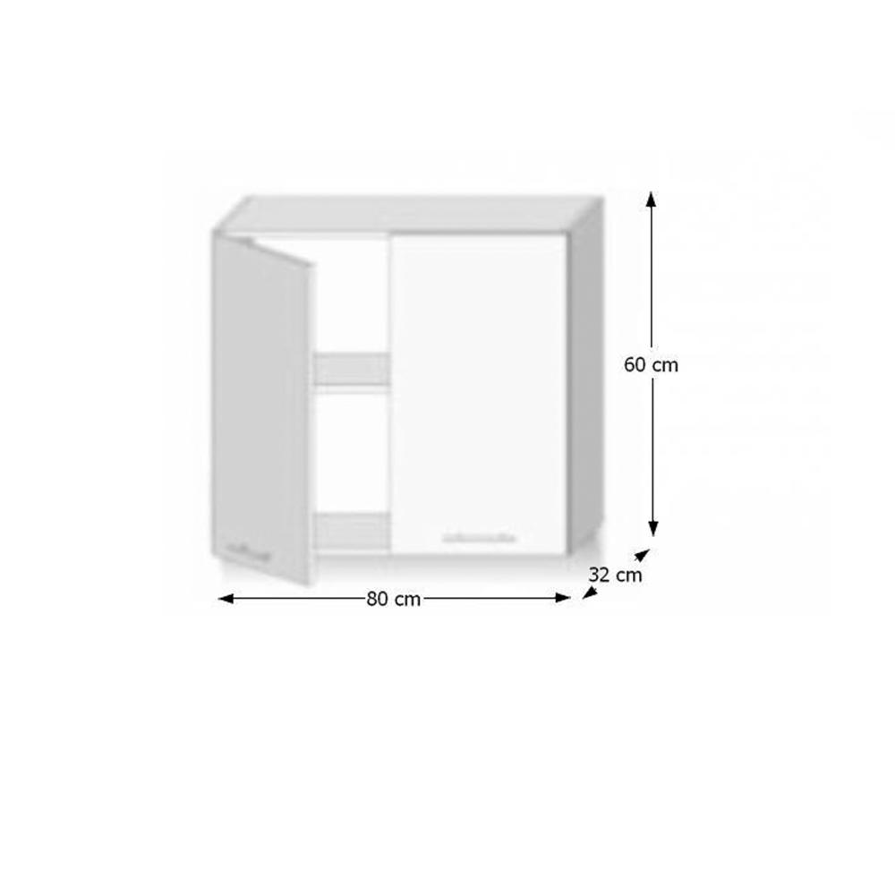LINE D fehér mdf felső konyhaszekrény 80cm