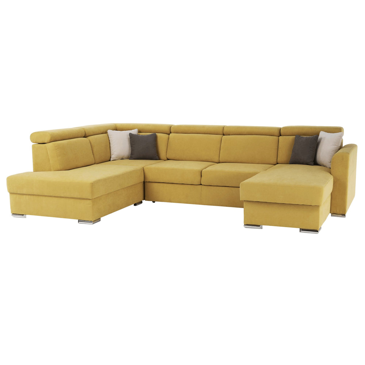 MARIETA sárga szövet u alakú kanapé balos