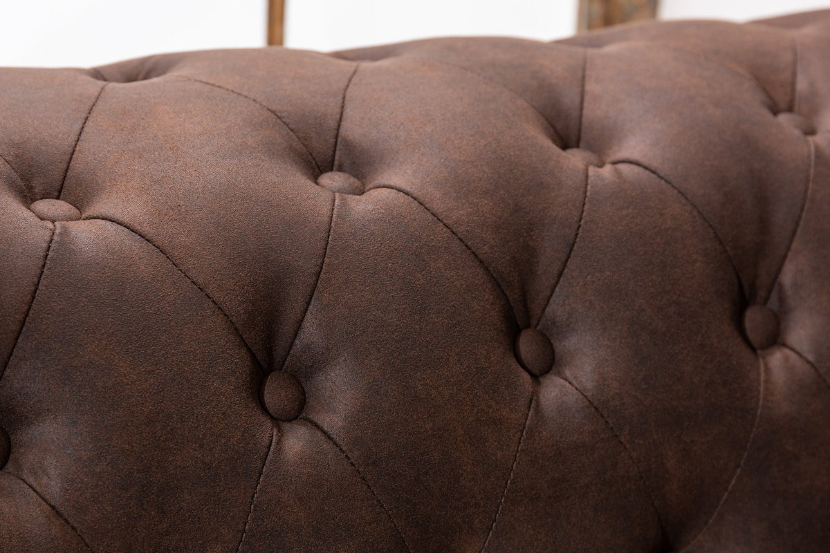 CHESTERFIELD barna mikroszálas kanapé