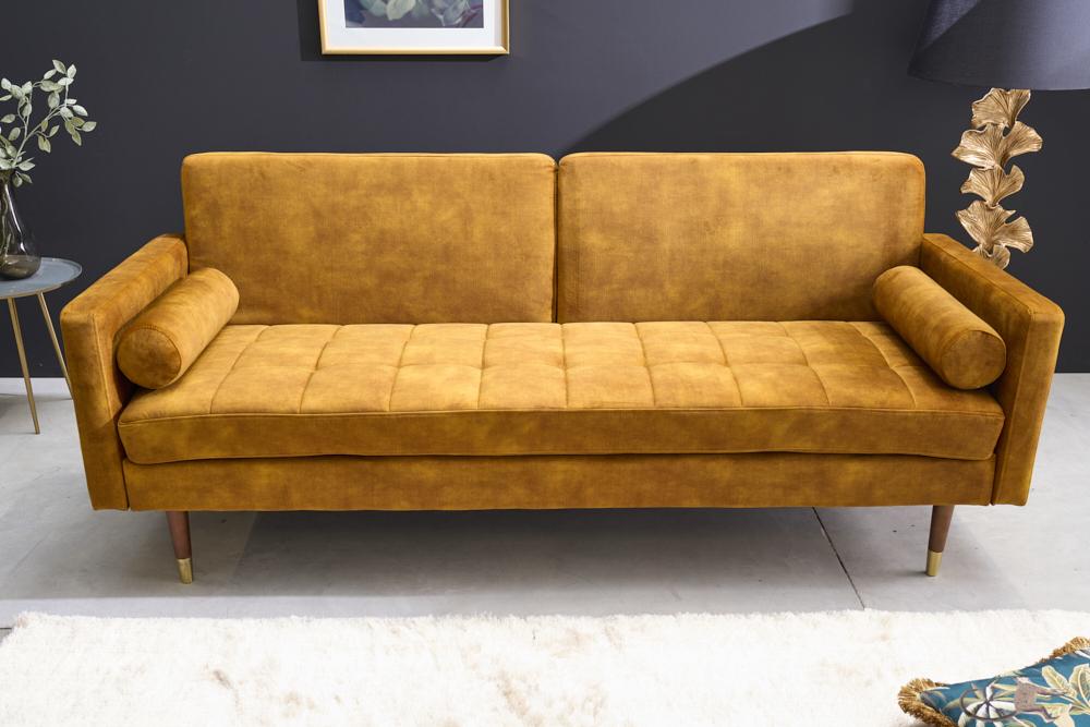 COUTURE kanapéágy mustársárga 195cm