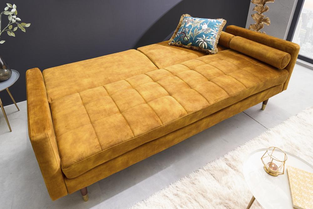 COUTURE kanapéágy mustársárga 195cm