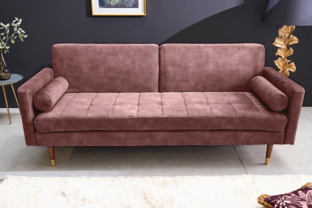 COUTURE rózsaszín velúr kanapé 195cm