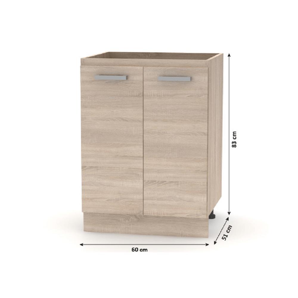 PLUS barna mdf alsó konyhaszekrény 60cm