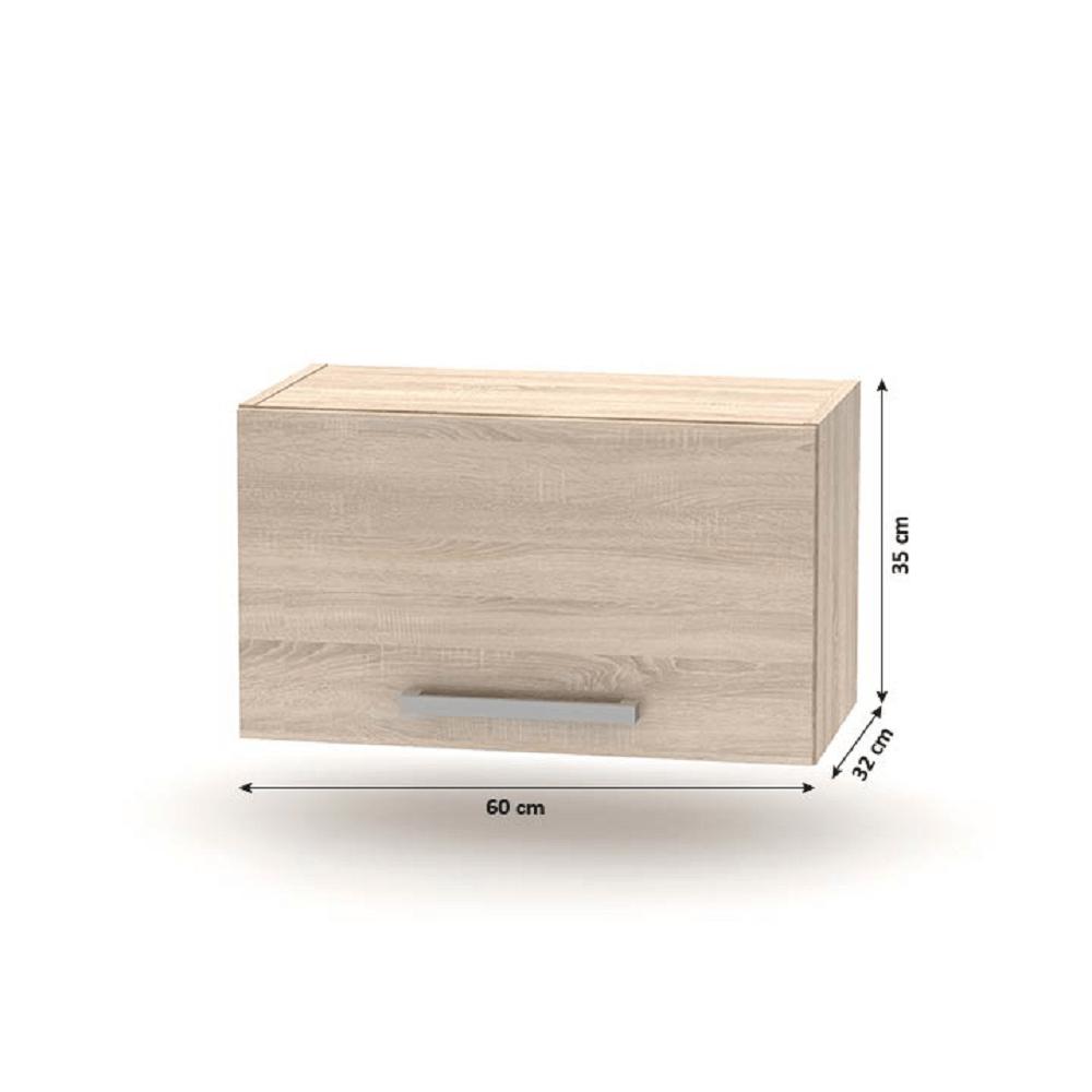 PLUS barna mdf egyajtós felső konyhaszekrény 60cm
