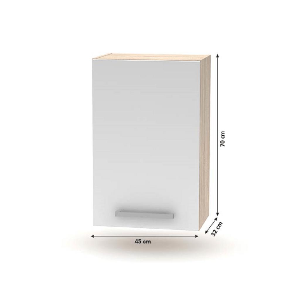 PLUS fehér mdf egyajtós felső konyhaszekrény