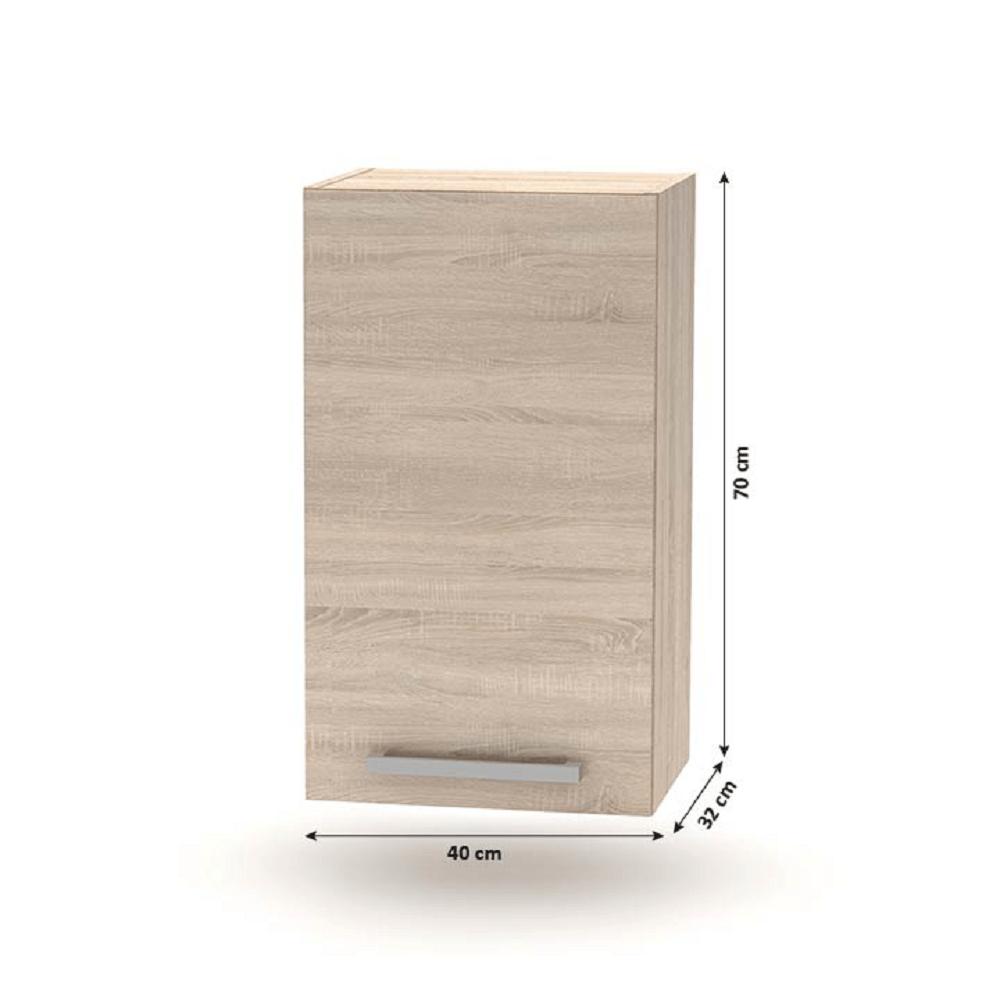 PLUS barna mdf egyajtós felső konyhaszekrény 40cm