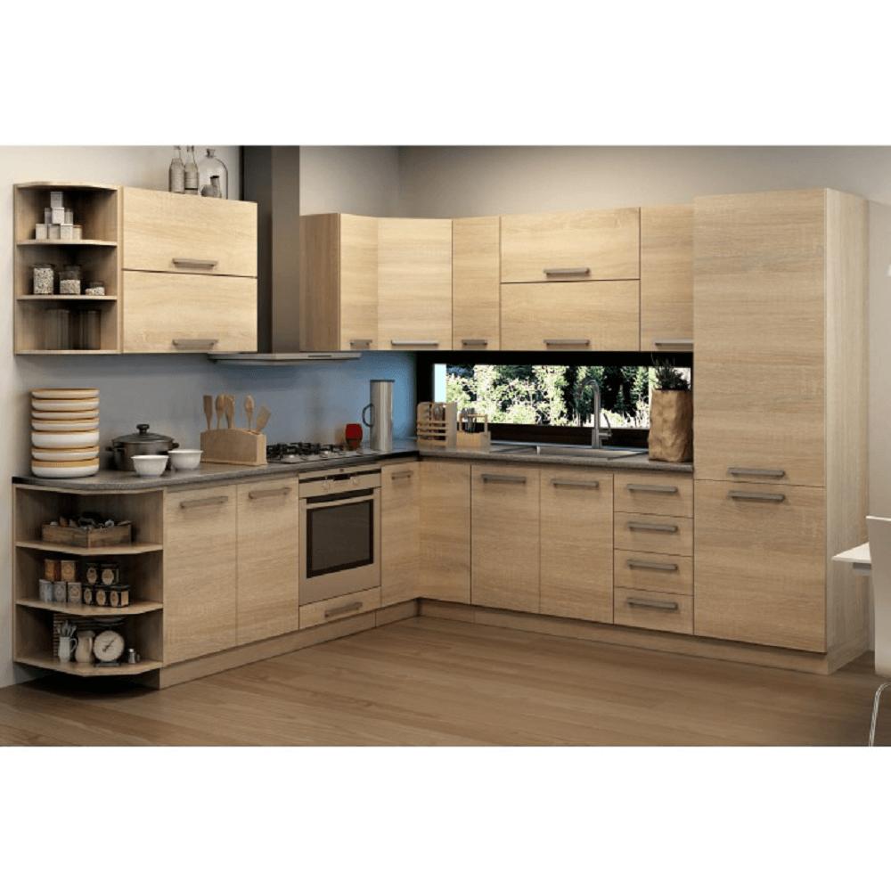 PLUS barna mdf fiókos alsó konyhaszekrény 80cm