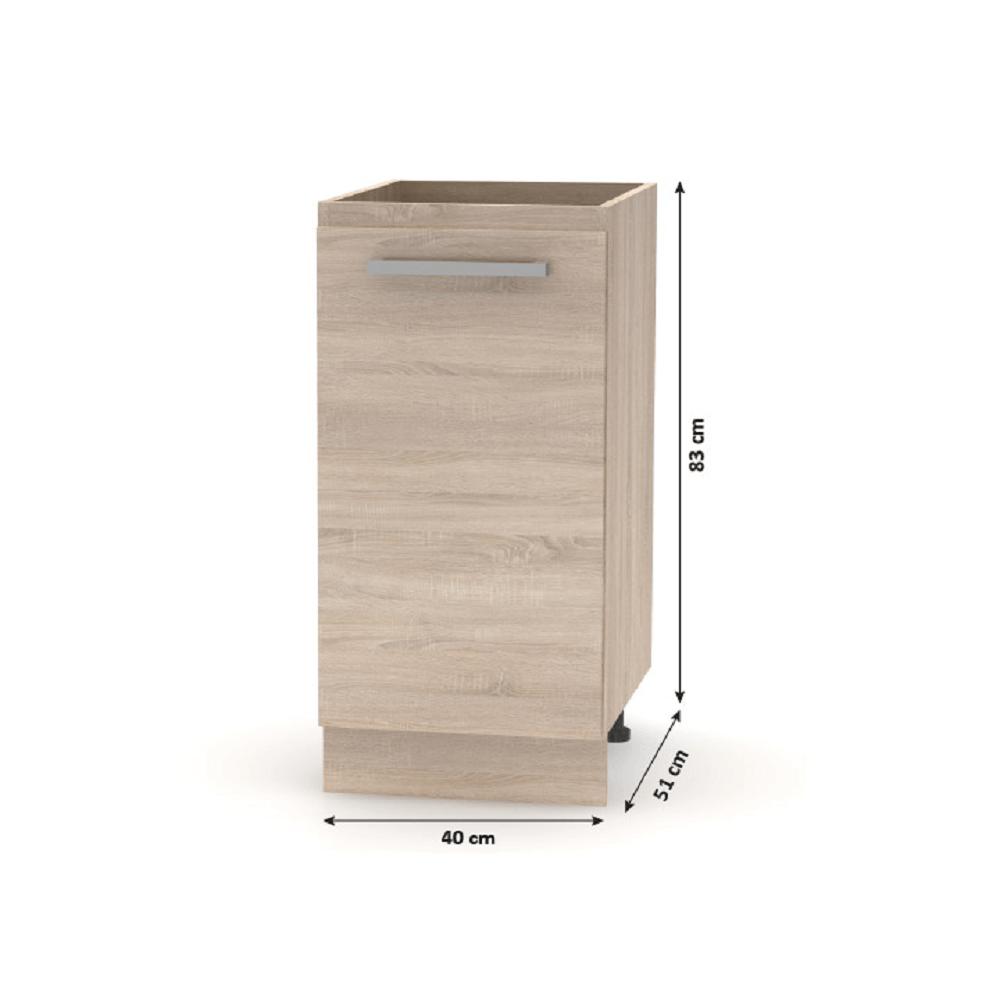 PLUS barna mdf alsó konyhaszekrény 40cm