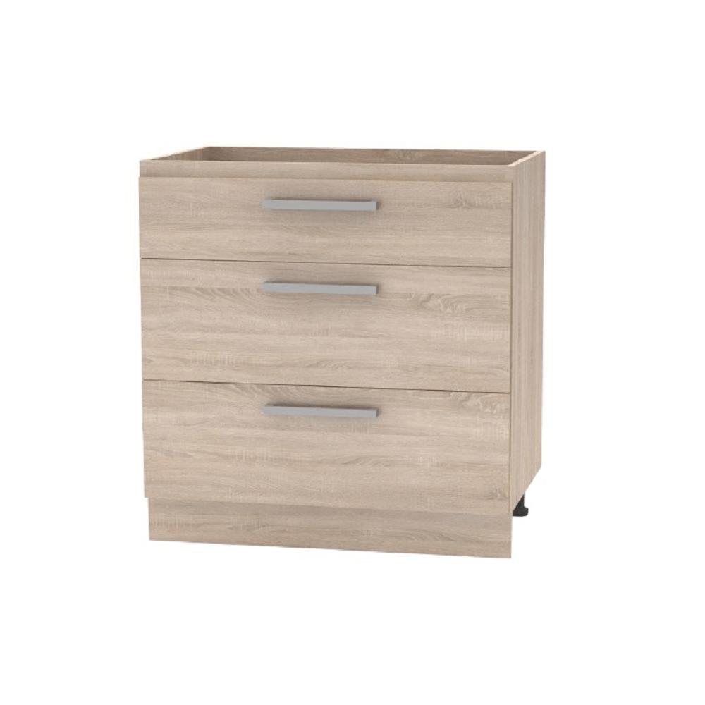 PLUS barna mdf fiókos alsó konyhaszekrény 80cm