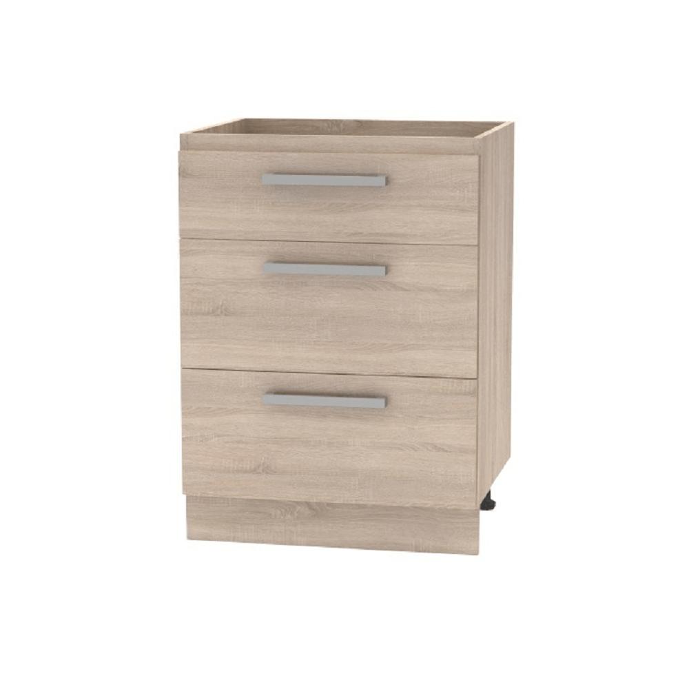 PLUS barna mdf fiókos alsó konyhaszekrény 60cm