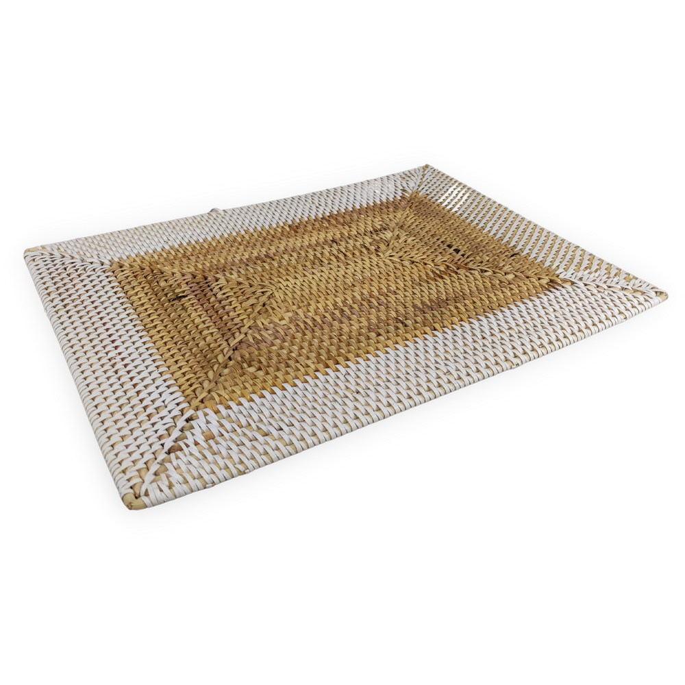 NYOMAN fehér rattan tányéralátét