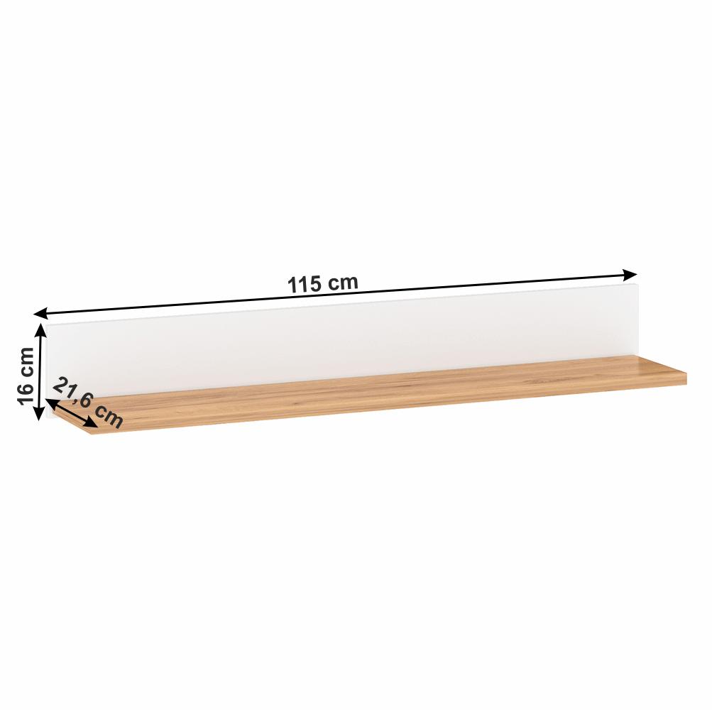 LANZETTE fehér mdf polc