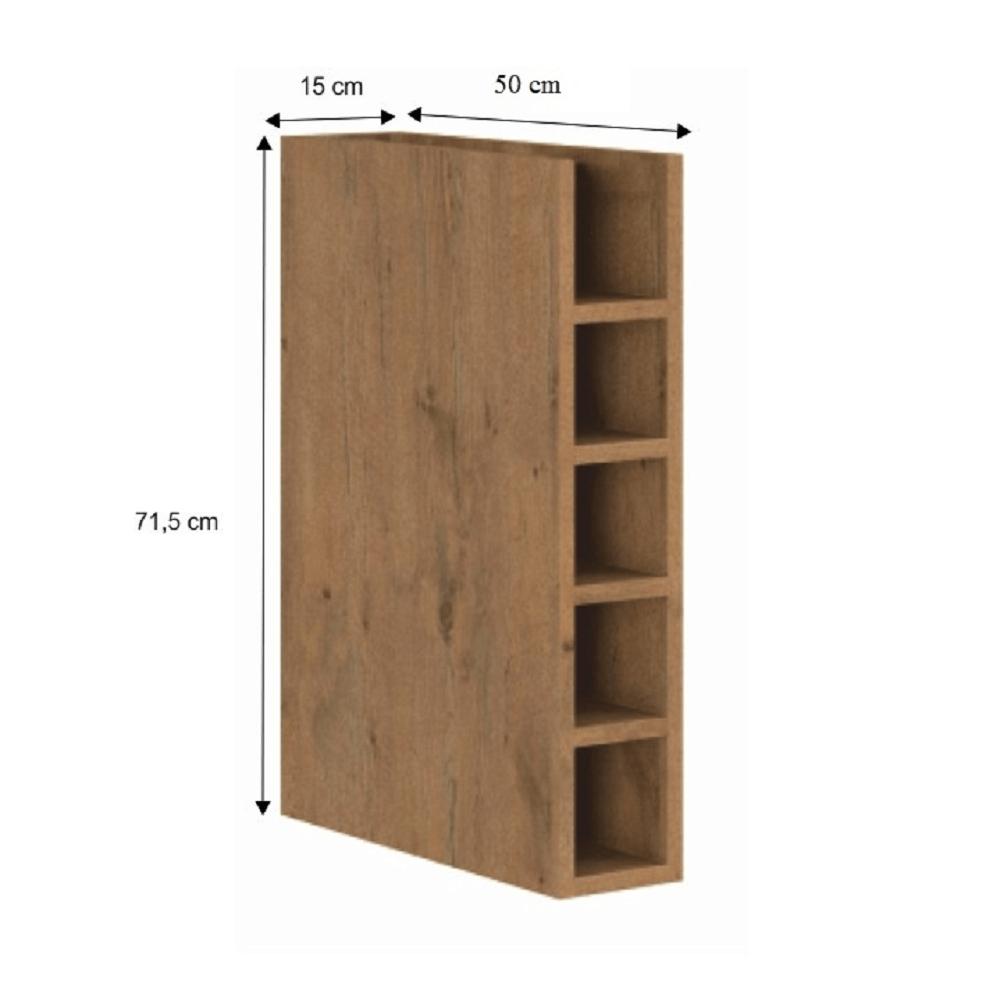 VEGA barna mdf alsó polcos konyhaszekrény 15cm