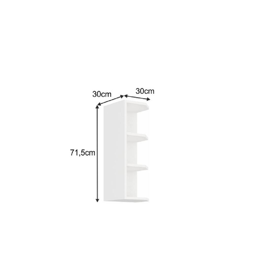 SPLIT fehér mdf felső sarok konyhaszekrény 30cm
