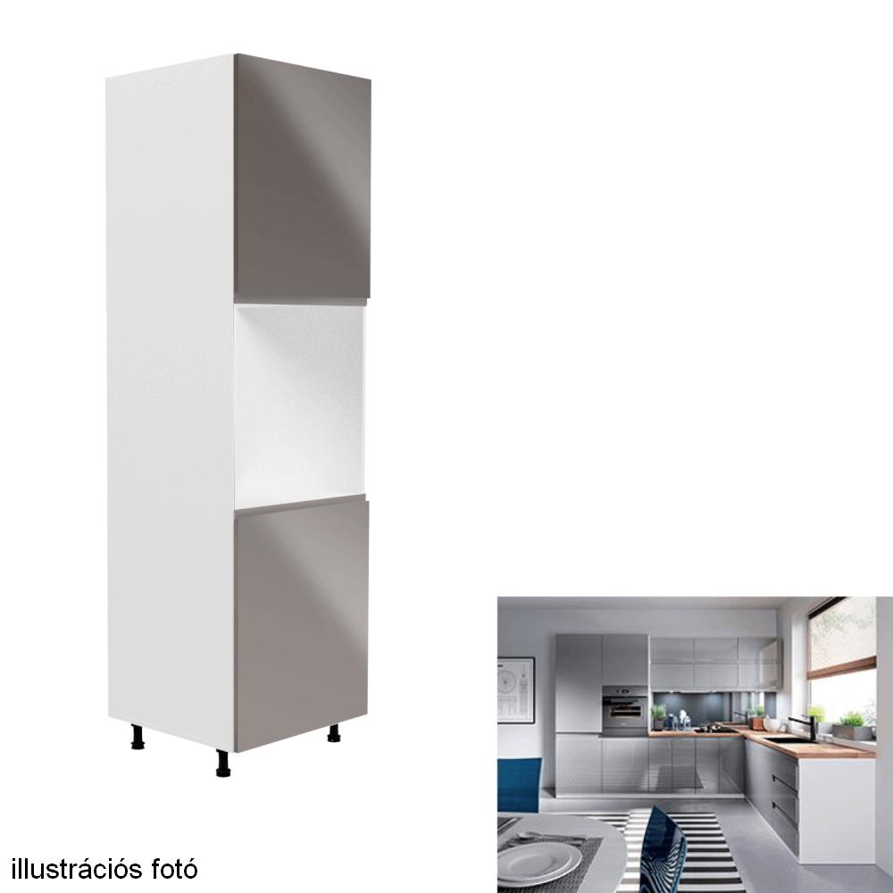 AURORA szürke mdf hűtőgép szekrény jobbos 60cm