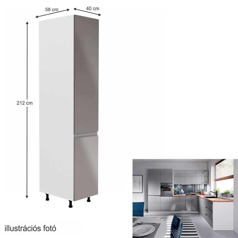 AURORA szürke mdf magasszekrény jobbos 40cm