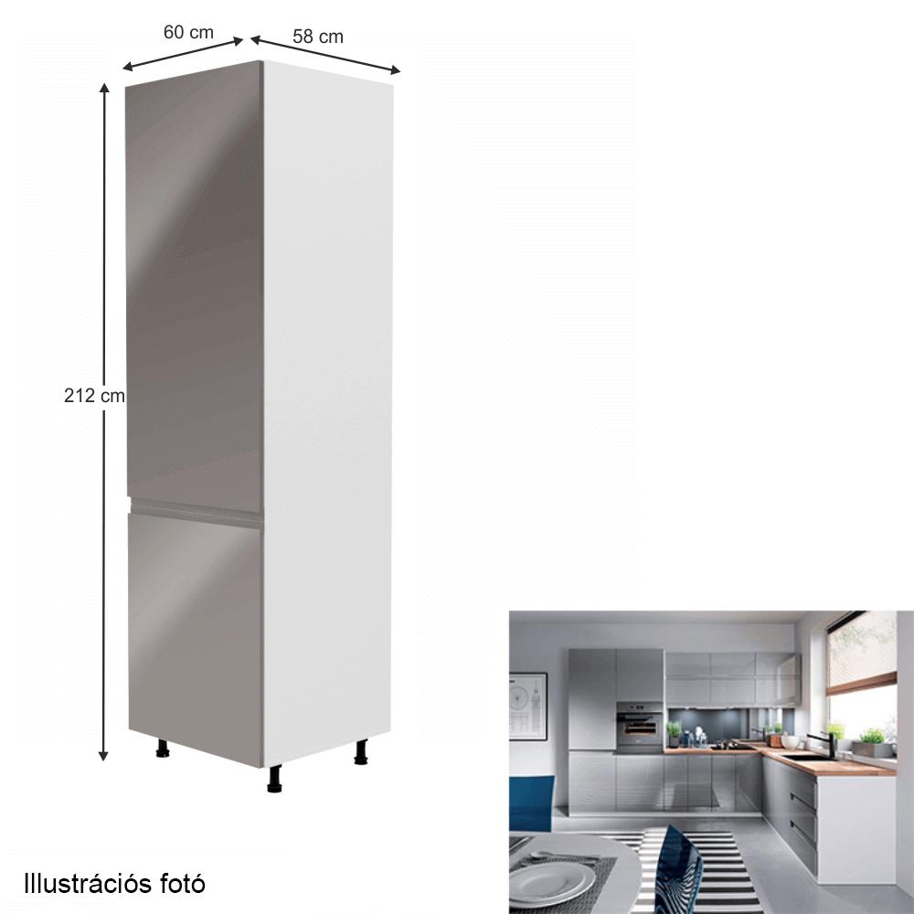 AURORA szürke mdf magasszekrény balos 60cm