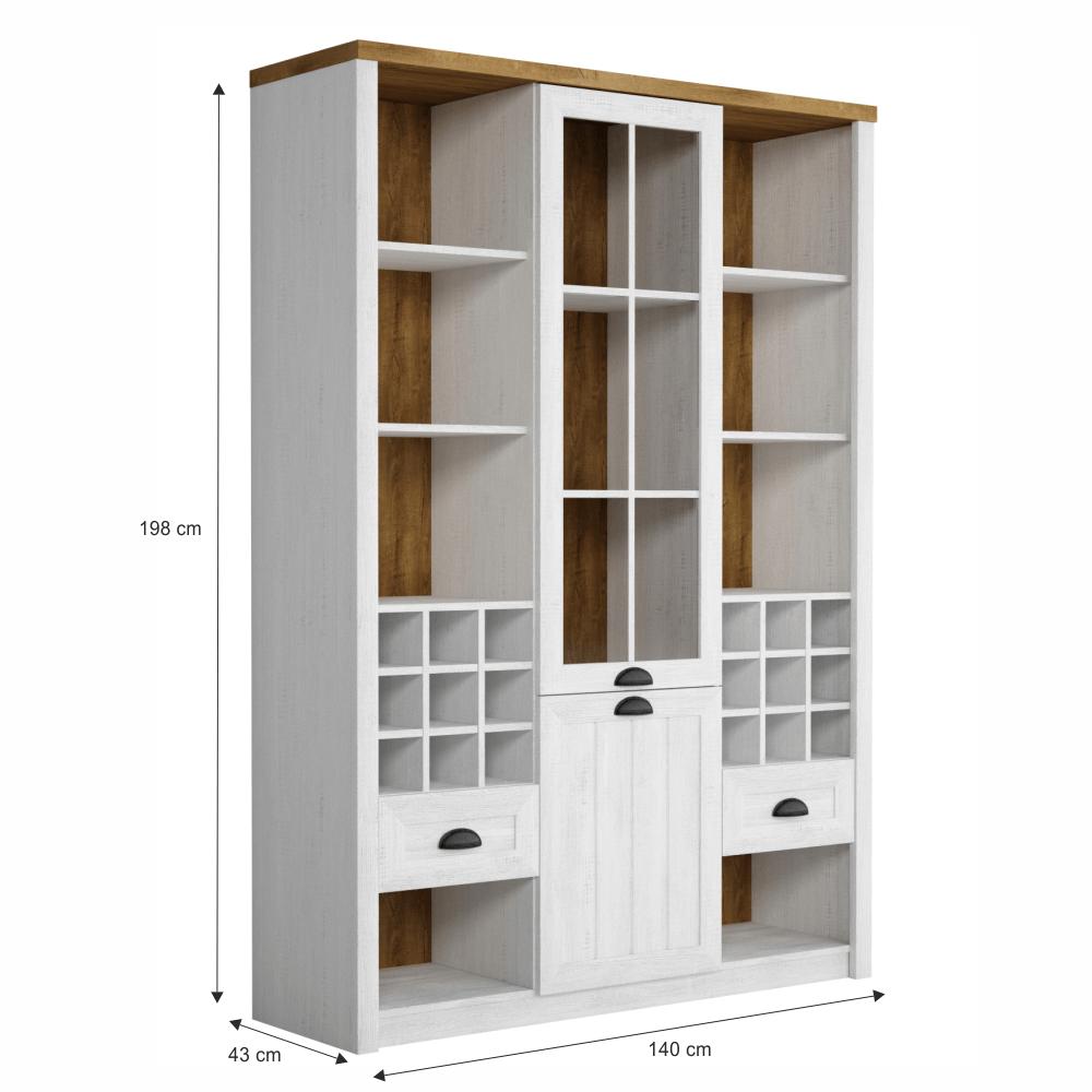 PROVANCE törtfehér mdf vitrin
