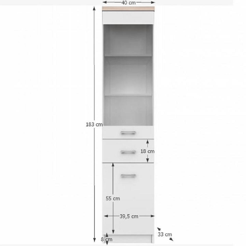 TOPTY II fehér mdf vitrin