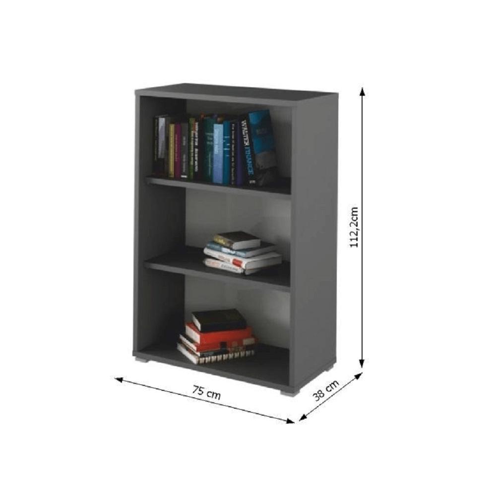 RIOMA III sötétszürke mdf könyvespolc