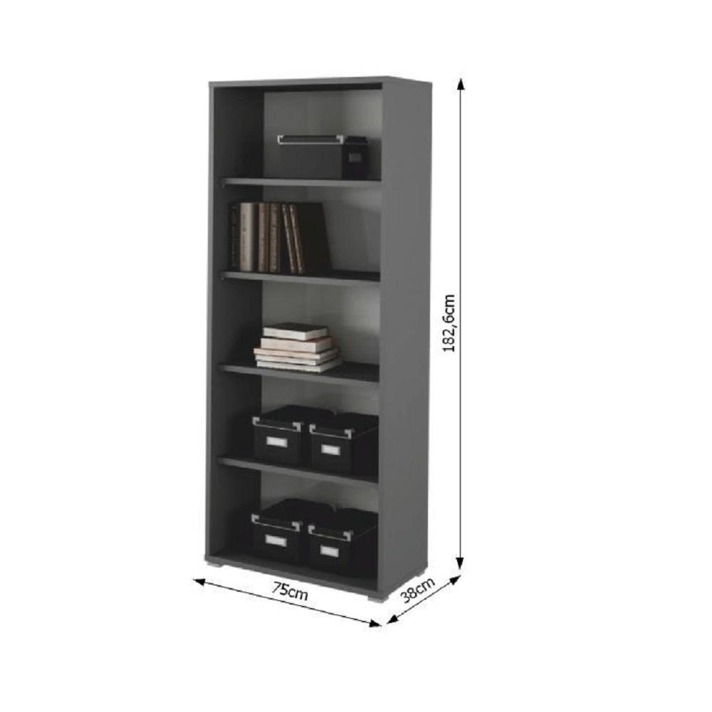 RIOMA II sötétszürke mdf könyvespolc