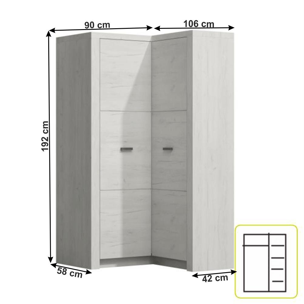 INFINITY fehér mdf sarokszekrény
