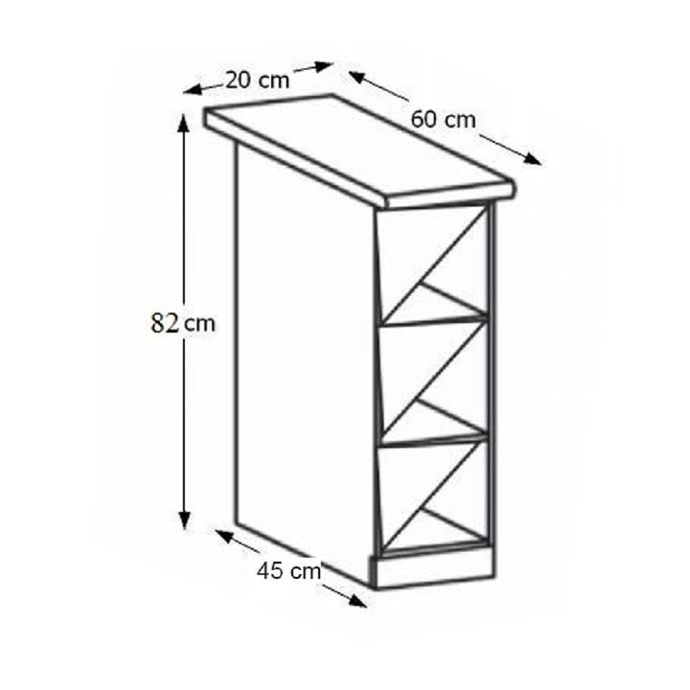 ROYAL B mdf alsó polcos konyhaszekrény 20cm