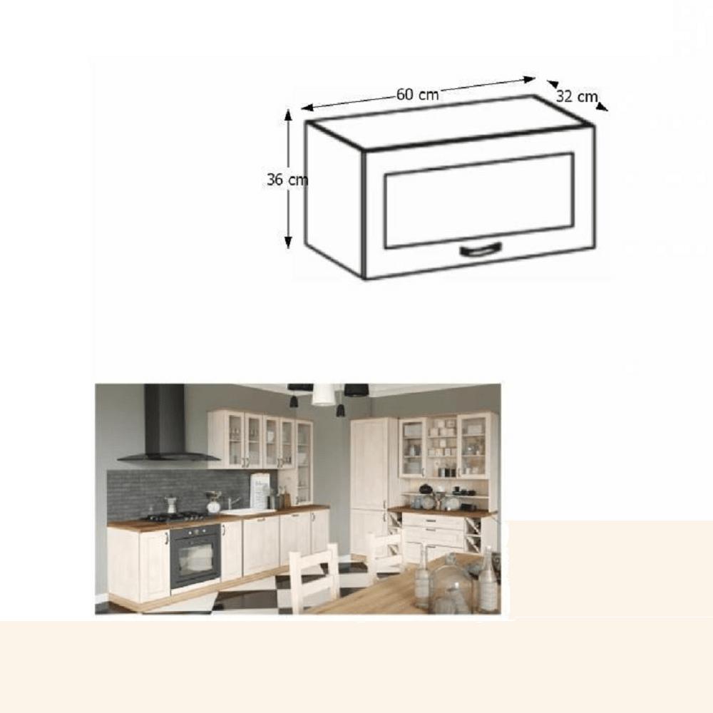 ROYAL B fehér mdf felső konyhaszekrény 60cm