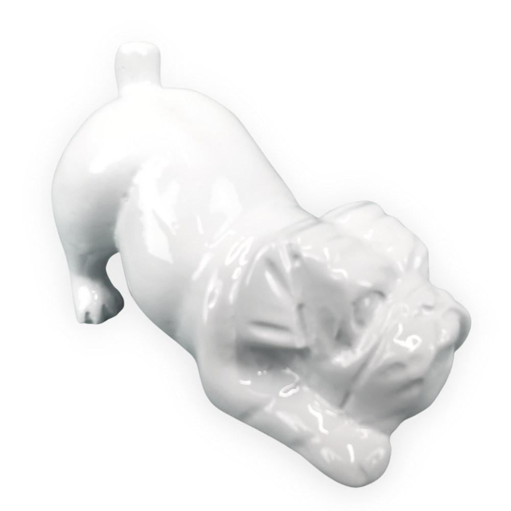 SENANDUNG fehér hasaló angol bulldog kutya szobor