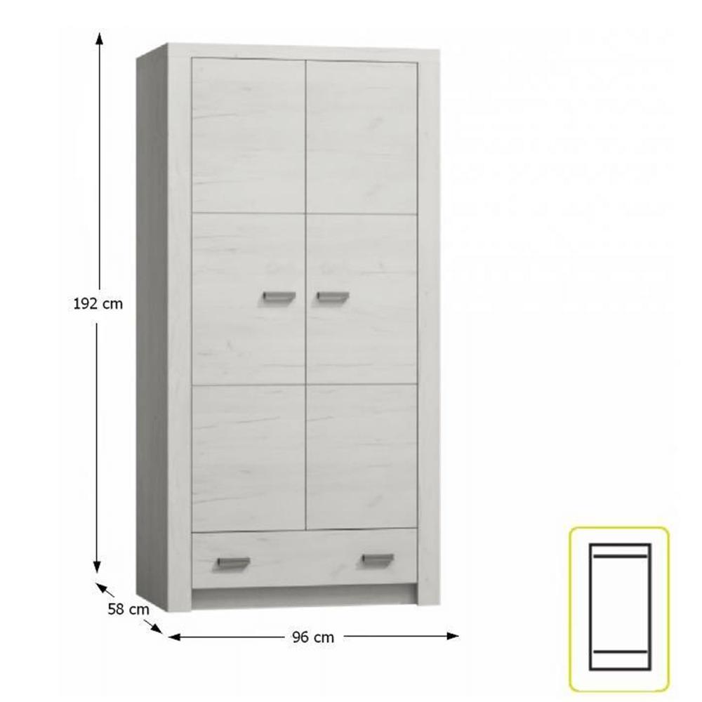 INFINITY kétajtós fehér mdf szekrény