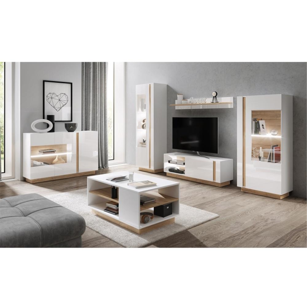 CITY II fehér és barna mdf szekrény