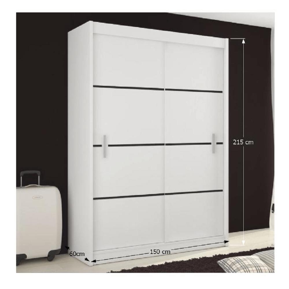 MERINA fehér mdf tolóajtós szekrény 150cm