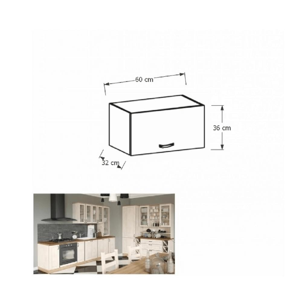 ROYAL C fehér mdf felső konyhaszekrény 60cm
