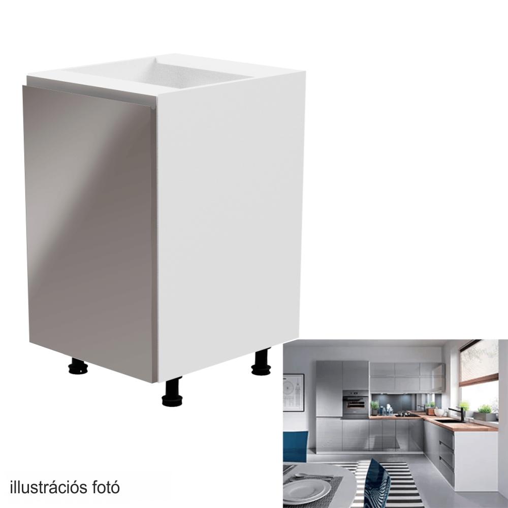 AURORA szürke mdf alsó konyhaszekrény balos 60cm