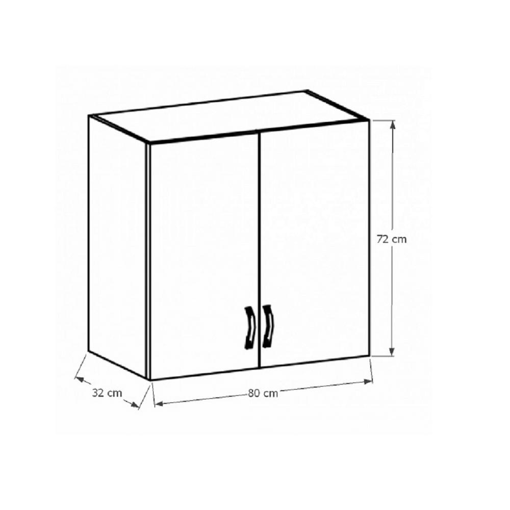 SICILIA fehér mdf felső konyhaszekrény 80cm