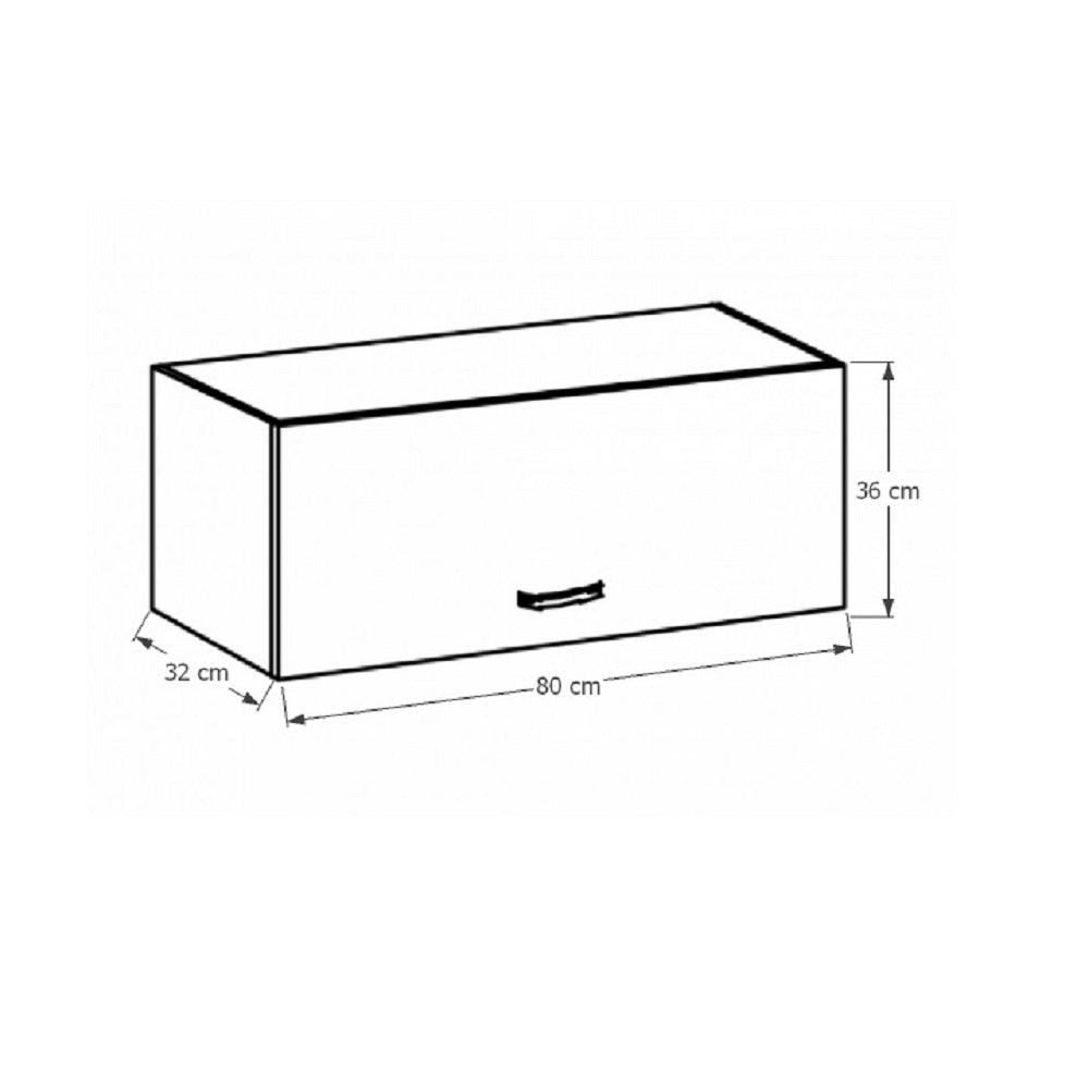 SICILIA D fehér mdf felső konyhaszekrény 80cm