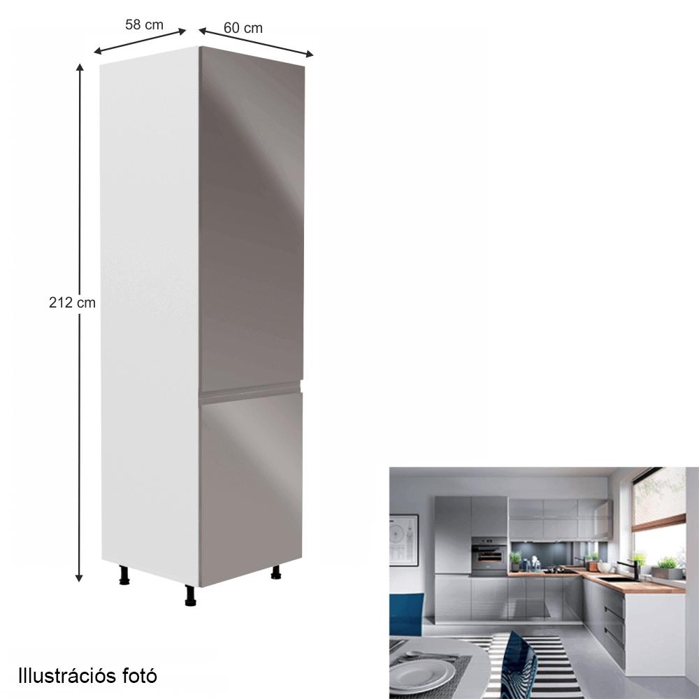 AURORA II szürke mdf hűtőgép szekrény jobbos 60cm