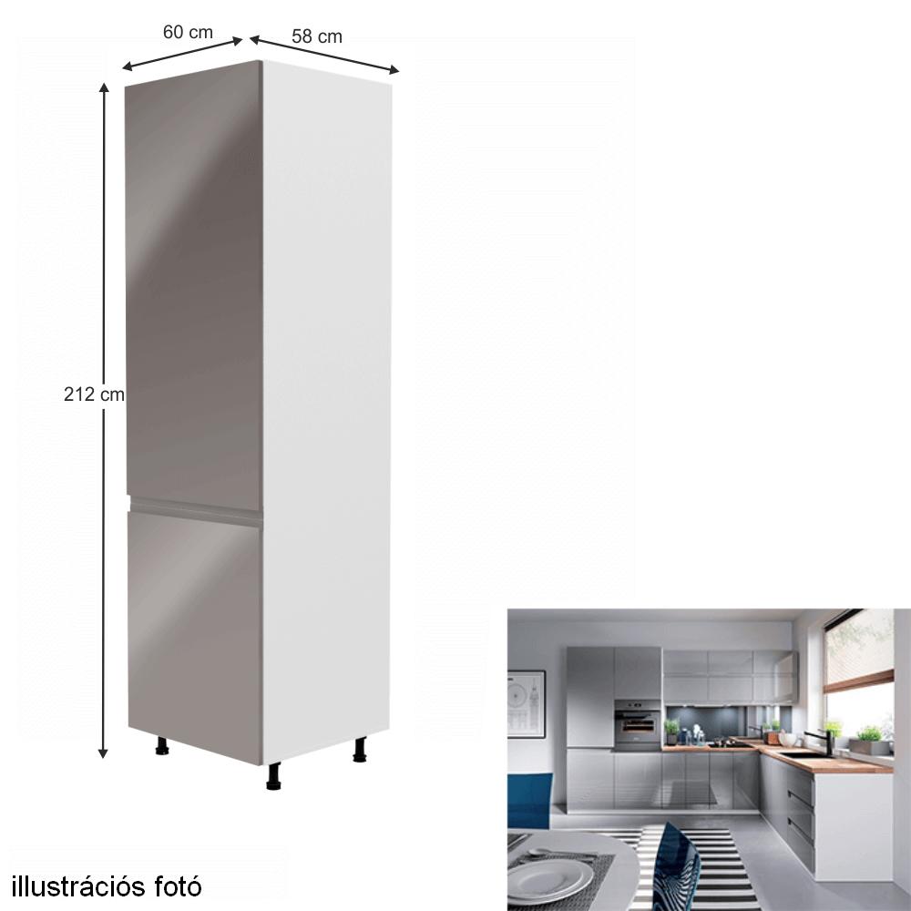 AURORA szürke mdf hűtőgép szekrény balos 60cm