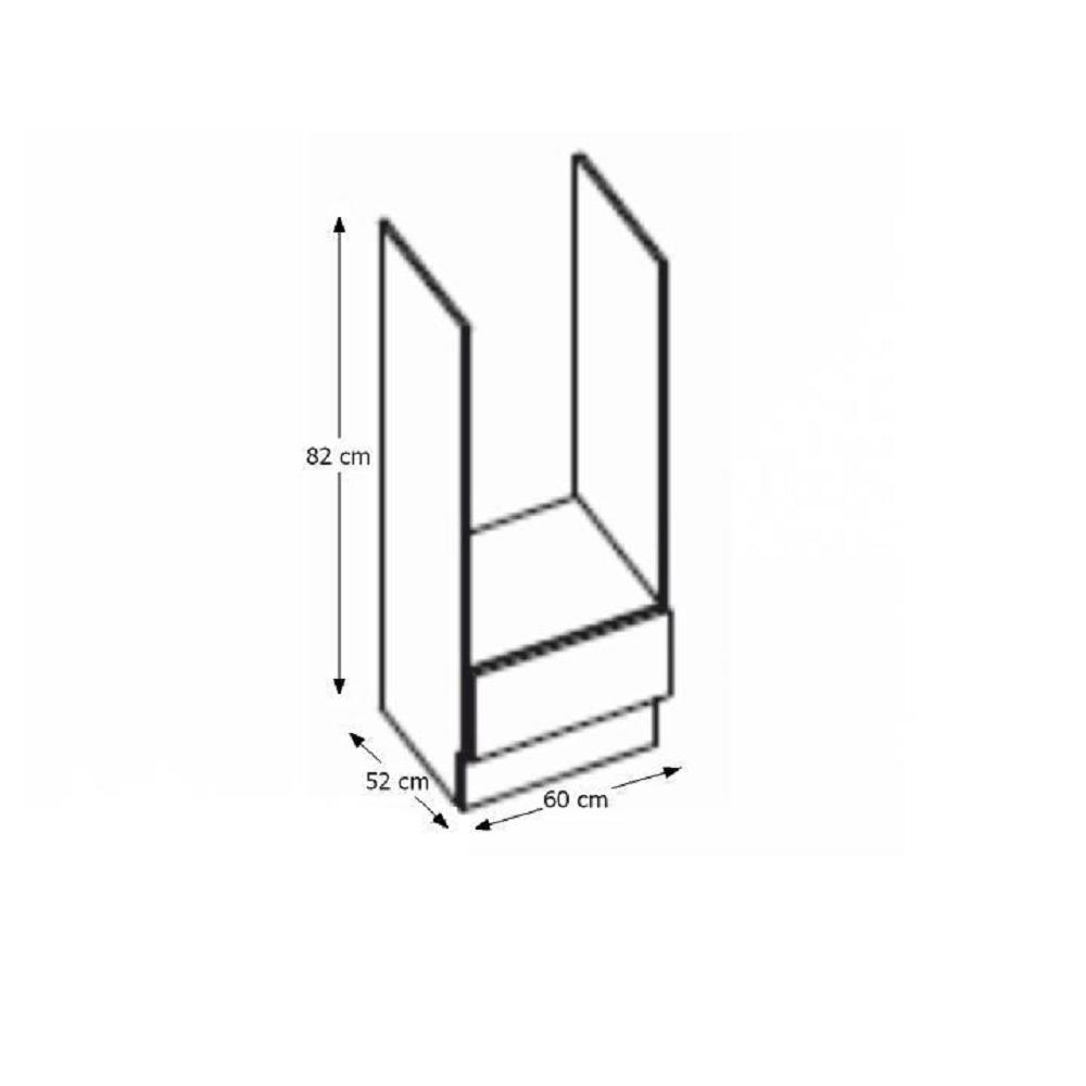 PRADO B szürke mdf alsó konyhaszekrény 60cm